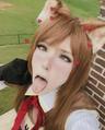 Ahegao face from jikiningyocosplay